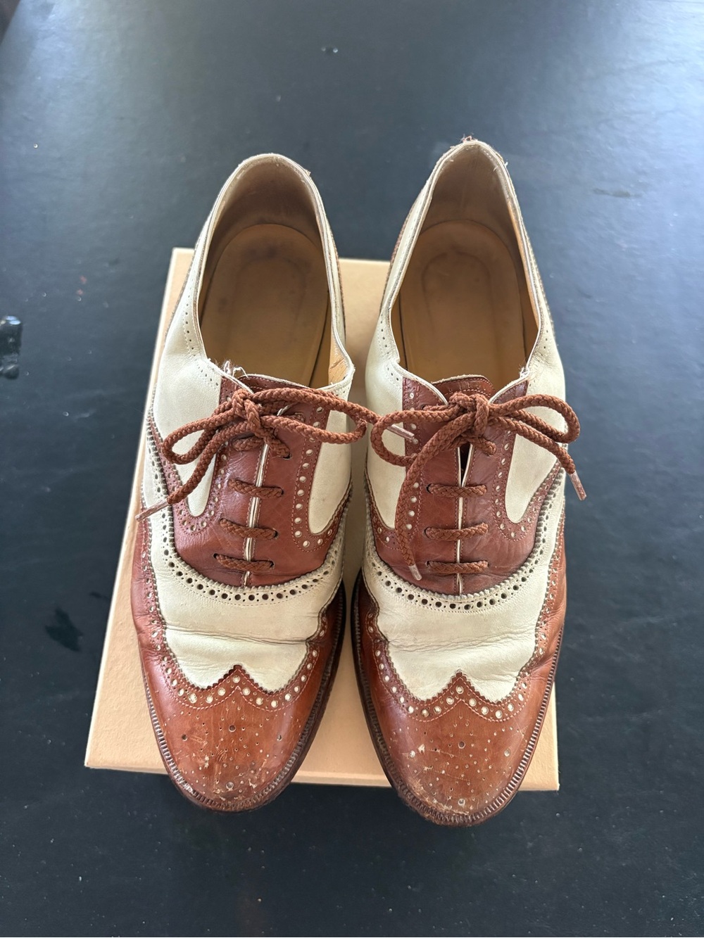 Ralph Lauren vintage brown & beige saddle shoe.